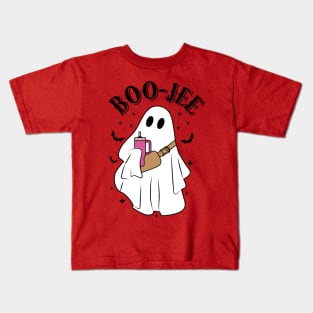 Halloween Boo Jee Ghost Spooky Season Kids T-Shirt